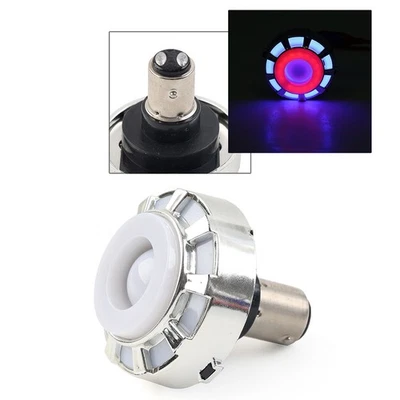 LED Headlight Motorcycle Angel Eye Flash Strobe Tail Brake Rear Lights ABS 12V - Image 1 of 4