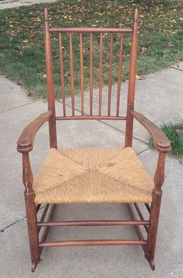ANTIQUE AMERICAN SHAKER STYLE ROCKER ROCKING CHAIR - Image 1 of 4