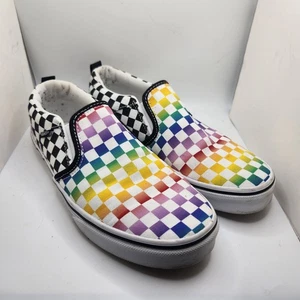 Vans Missy Gr. 7 Rainbow Checkerboard SlipOn Skate Sneaker Customs Off The Wall  - Bild 1 von 10