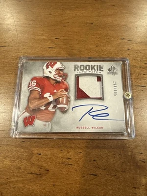 2012 SP Authentic Russell Wilson Rookie Patch Auto RPA Badgers 294/885 - Image 1 of 3