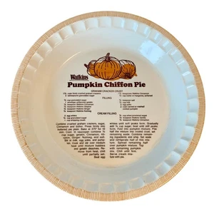Watkins gres zucca chiffon ricetta piatto torta profonda 11" ricetta vintage 1981 - Foto 1 di 12