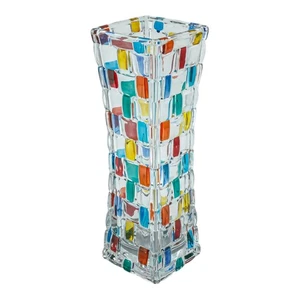 Murano Glass Vase Multi Coloured Hand Painted 18cm - Picture 1 of 8