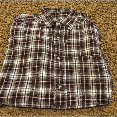 Great Northwest burgundy black thin flannel men's size small - Image 1 of 4