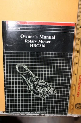1989 Honda Motor Rotary Mower Owners Manual HRC216 - Image 1 of 3
