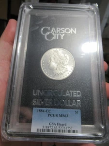 1884-CC PCGS MS63 *Dólar Morgan Carson City* + Caja Original y Certificado de Autenticidad, ¡BONITA EXPLOSIÓN!! - Imagen 1 de 8