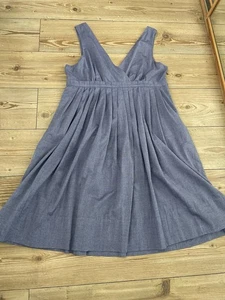 Toast purple cotton Pinafore style smock sun Dress Size 18 V Neck Midi - Picture 1 of 10