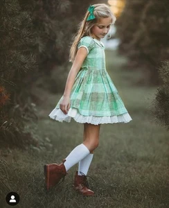 Well Dressed Wolf Size 8 Green Plaid Christmas Holiday Dress - Picture 1 of 4