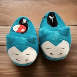 NWT Ground Up Pokemon Snorlax Plush Slippers Youth Size 2 Blue Non-slip  - Picture 1 of 7