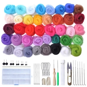 40 Color Wool Felt Needles Tool Set Needle Felting Mat Starter DIY Kit Gift UK - Picture 1 of 11