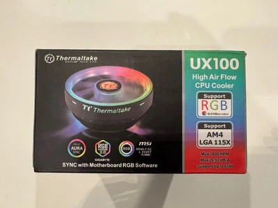 Thermaltake UX100 ARGB CPU Cooler Heatsink Fan RGB Intel LGA 1700 1200 1851 AMD - Image 1 of 4