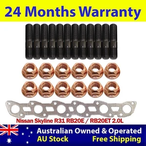 Permaseal Exhaust Manifold Studs&Gasket For Nissan Skyline R31 RB20E/RB20ET 2.0L - Picture 1 of 9
