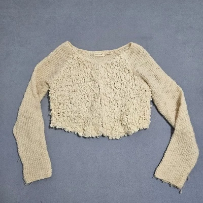 Suéter tejido recortado Sleeping on Snow de Anthropologie mezcla de lana crema grande Foto 1 de 4