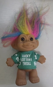 Russ Troll Doll Lucky Lottery Charm Lotto Vintage Rainbow Hair Figurine Toy - Picture 1 of 3