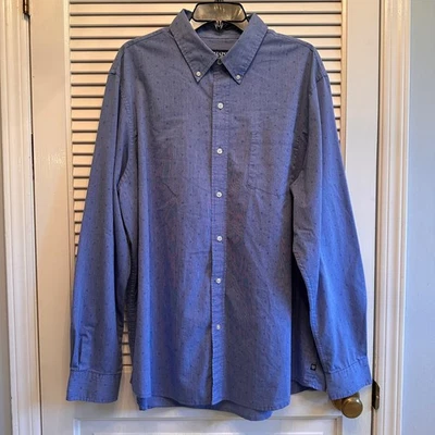 Chaps XXL Mens Blue Stretch Easy Care Long Sleeve Button Down Shirt - Image 1 of 4