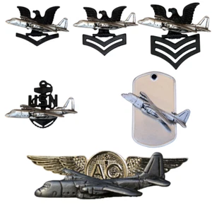 C-130 HERCULES CPO 1ST 2ND 3RD CLASS PETTY OFFICER LAPEL HAT PIN US NAVY DOG TAG - Picture 1 of 14