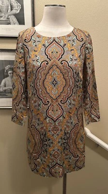 Vestido J.Crew 2 XS 100 % seda elegante cachemir con bolsillos Foto 1 de 4