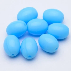 Vintage German Beads Oval 11x8mm Baby Blue 8pcs 10233006 - Picture 1 of 1