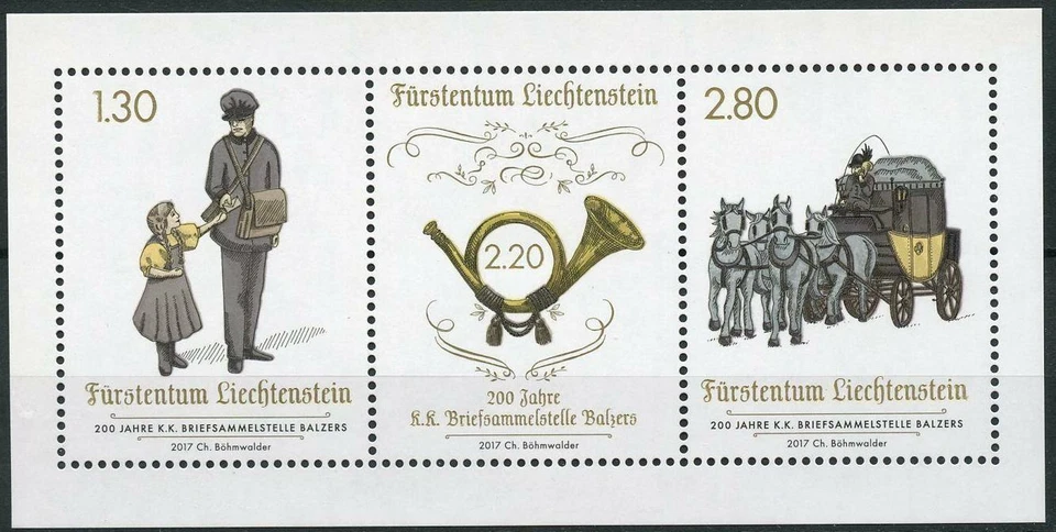 Liechtenstein 2017 transporte, carruajes, caballos, historia postal MNH** Foto 1 de 1
