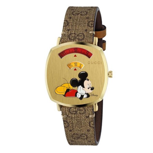 Orologio Gucci Grip x Disney YA157420 Unisex 35mm Oro PVD Quarzo