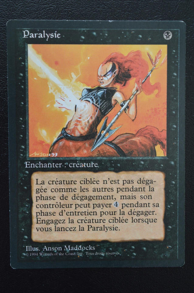 Magic The Gathering MTG PARALYZE FRENCH Revised FBB LP Lightly Played - Image 1 of 2