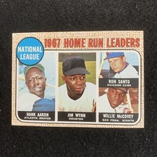 1967 TOPPS HOME RUN LEADERS HANK AARON JIM WYNN RON SANTO WILLIE MCCOVEY