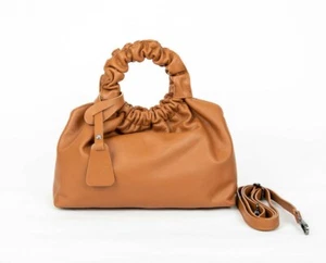 Weiche italienische Handtasche aus echtem Leder - braun - Bild 1 von 5