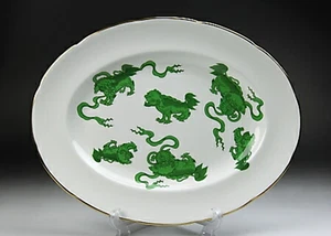 Wedgwood Chinese Tigers Green Plate Platter 35.2 × 27.2cm Vintage - Picture 1 of 2