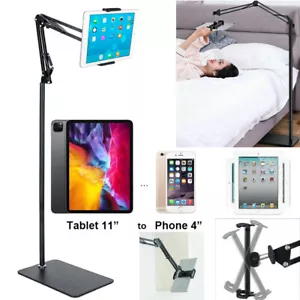 Adjustable Tablet Phone Floor Stand Bed Clip Mount Holder For iPhone iPad 175cm - Picture 1 of 15