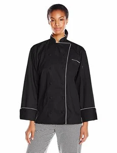 Uncommon Threads Women's Murano Executive Coat, Black/White Piping, 2XL - Picture 1 of 2