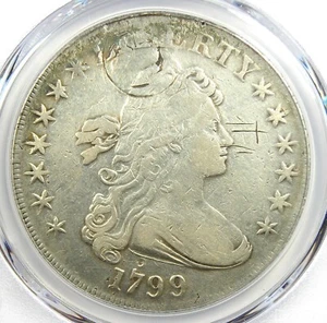 1799 Draped Bust Silver Dollar $1 Coin - Certified PCGS VF Detail (Plugged) - Picture 1 of 4