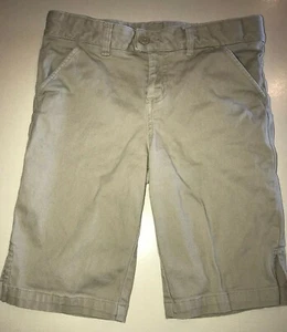 girls size 12 FRENCH TOAST khaki SCHOOL UNIFORM SHORTS stretch LONGER STYLE cute - Picture 1 of 2