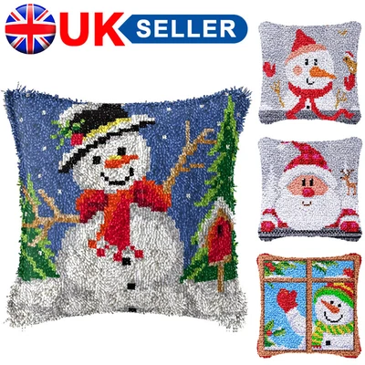 DIY Latch Hooking Rug Kit Christmas Embroidery Latch Hook Cushion Pillow Cover**