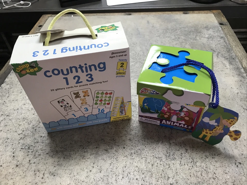 Lot of 2 My First Counting Puzzles - Brand New - Glittery Counting Fun - Animals - Image 1 of 4