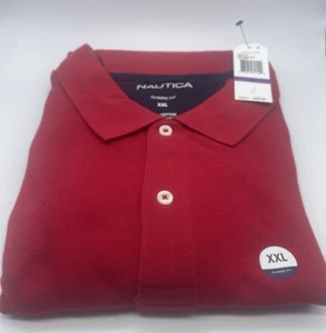 NWT Nautica Mens All Cotton Classic Fit Short Sleeve Deck Polo Shirt ~ XXL - Picture 1 of 3