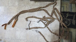 VINTAGE geflochtenes Pferdehalfter mit BIT handgefertigtes Juteseil 6 1/2' ZÜGEL - Bild 1 von 22