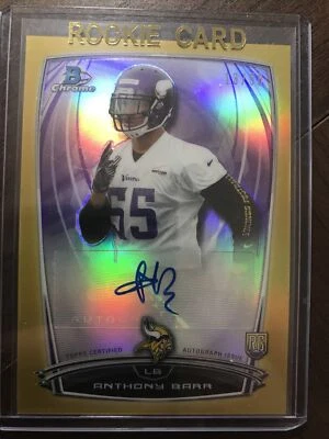 Anthony Barr 2014 Bowman Chrome Gold Refractor Auto #/50 RC - Image 1 of 2