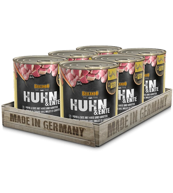 BELCANDO Huhn & Ente mit Hirse und Karotten 6x800g Nassfutter Futter Hund nass - Bild 1 von 1