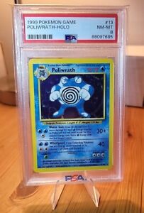 1999 Pokemon Game TCG Base Set #13 Poliwrath Holo Unlimited 13/102 PSA 8