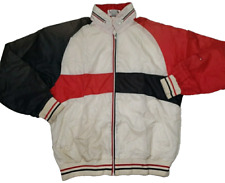 VTG 80s/90s La Mode Wind Breaker jacket Zip Hoodie Red/Black/White Jacket M USA
