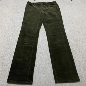 Chaps Pants Womens Sz 8 Solid Green Corduroy Straight Mid Rise Dark Wash Chino - Picture 1 of 11