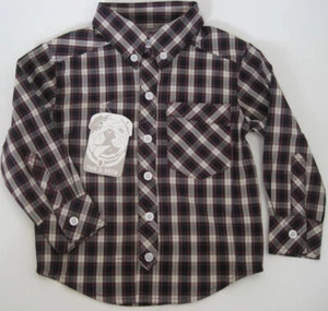 Tom & Drew Shirt Long Sleeve Plaid Boy's Red Navy White Pick Your Size - Picture 1 of 6