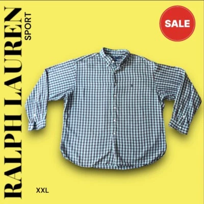 Рубашка мужская Ralph Lauren 2XL спортивная на пуговицах XXL многоцветная клетчатая с длинным рукавом - Изображение 1 из 4