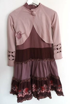 NWT Deux Par Deux girls dress & sweater & tights set size 12 - Image 1 of 4