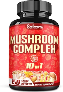 10In1 Mushroom Complex Supplements - 5 Month Supply - Blended with Lions Mane, C - Picture 1 of 8