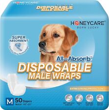 50 Pack Waist Disposable Dog Diapers Male Wraps Belly Bands Pet Soft Medium Size
