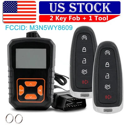 2 Remote Smart Key Fob + Programmer For 2013 -2 019 Ford Taurus Flex Lincoln MKT - Image 1 of 4
