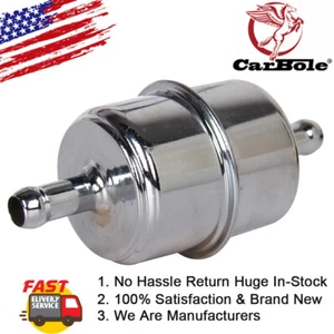 9746 Fuel Filter Chrome Canister For 3/8" Hose Carburetor Inline Gas Filter - Picture 1 of 8