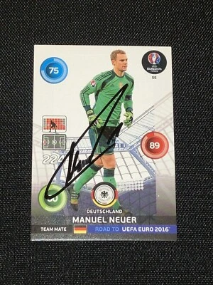 2016 PANINI ADRENALYN XL ROAD TO EURO MANUEL NEUER HANDSIGNIERTE AUTOGRAMMKARTE - Bild 1 von 3