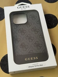 Phone Case iPhone 15 Pro Max Guess Cover Apple Black Drop Protection Hard New - Picture 1 of 5