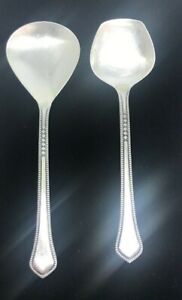 Vintage Russian USSR Melchior Silver Plated Set of 2 spoons 1970's Rare Shape